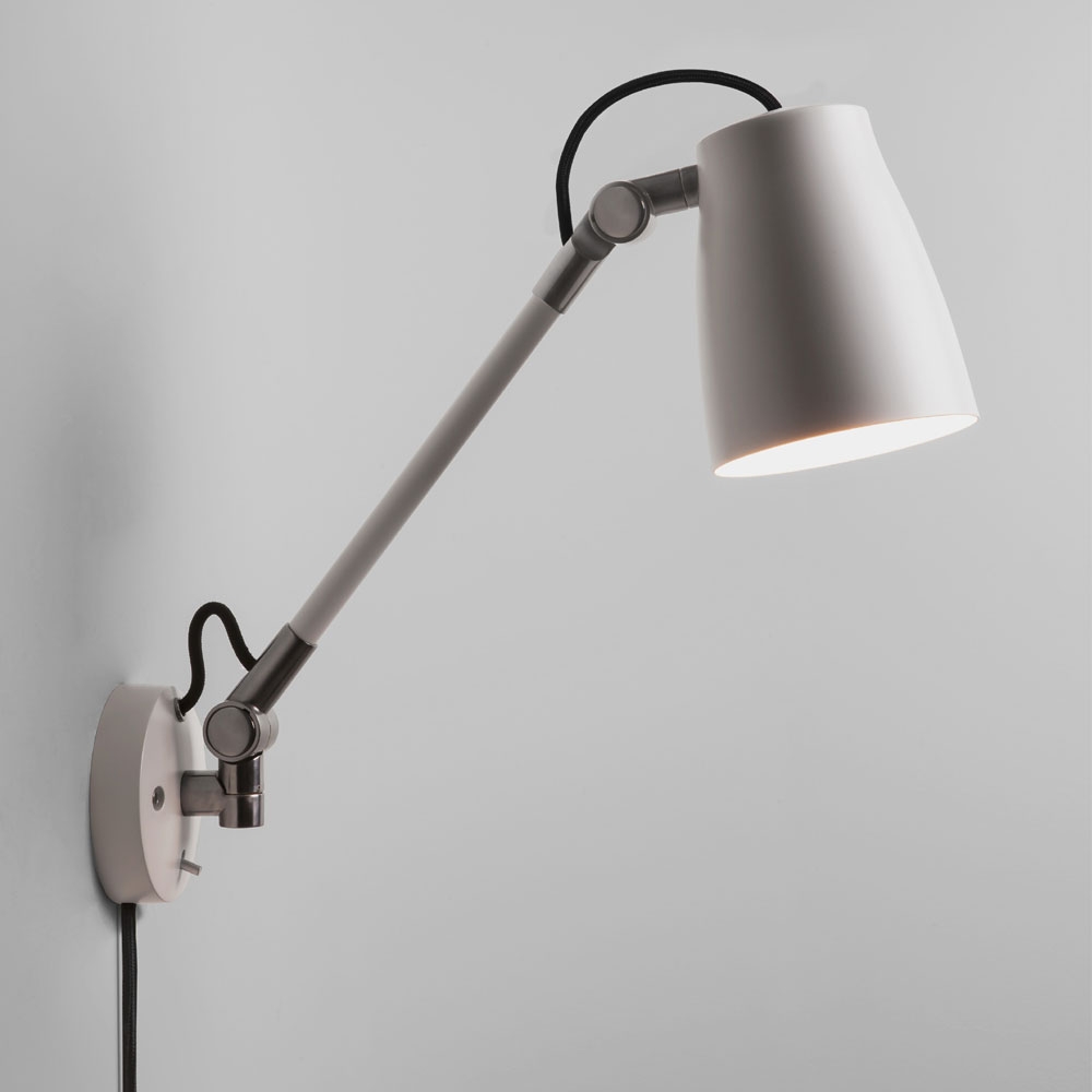 Luxo Spotlight Wall Light with arm in White